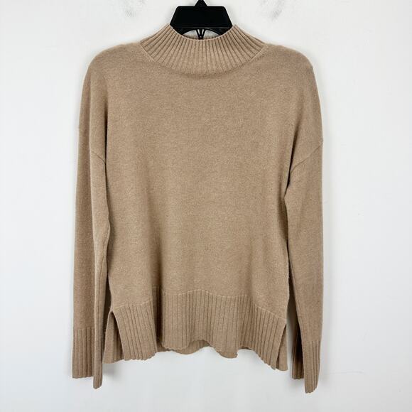 NEW Banana Republic Cashmere Sweater Pullover Mock Neck Camel Tan Womens Small - Picture 2 of 12